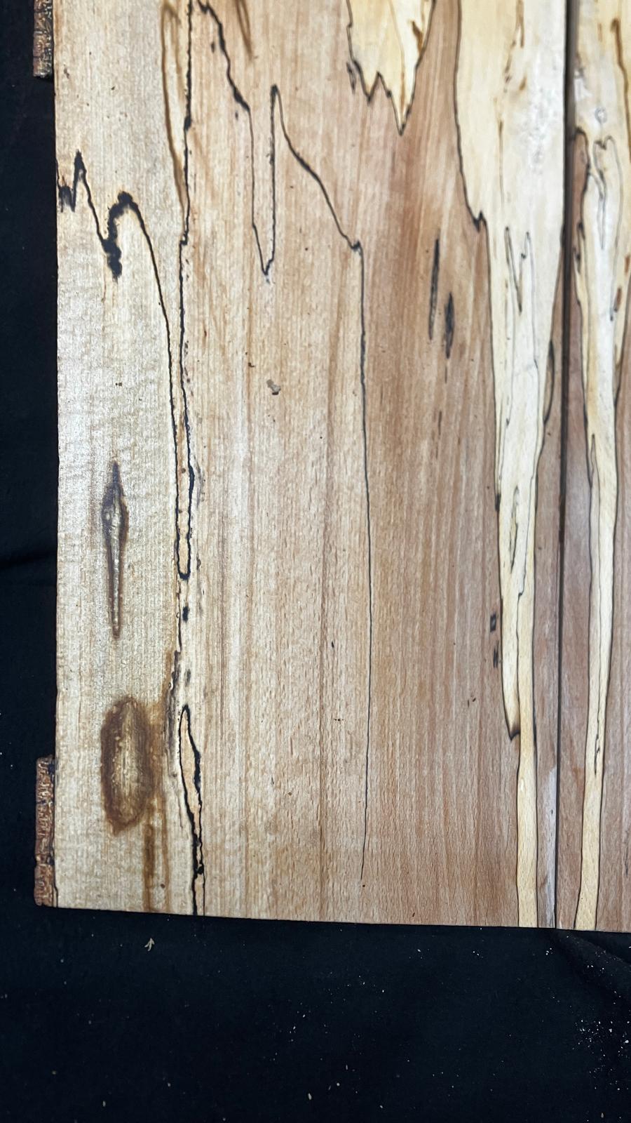 Spalted beech bookmatched tone wood guitar drop tops    (922)