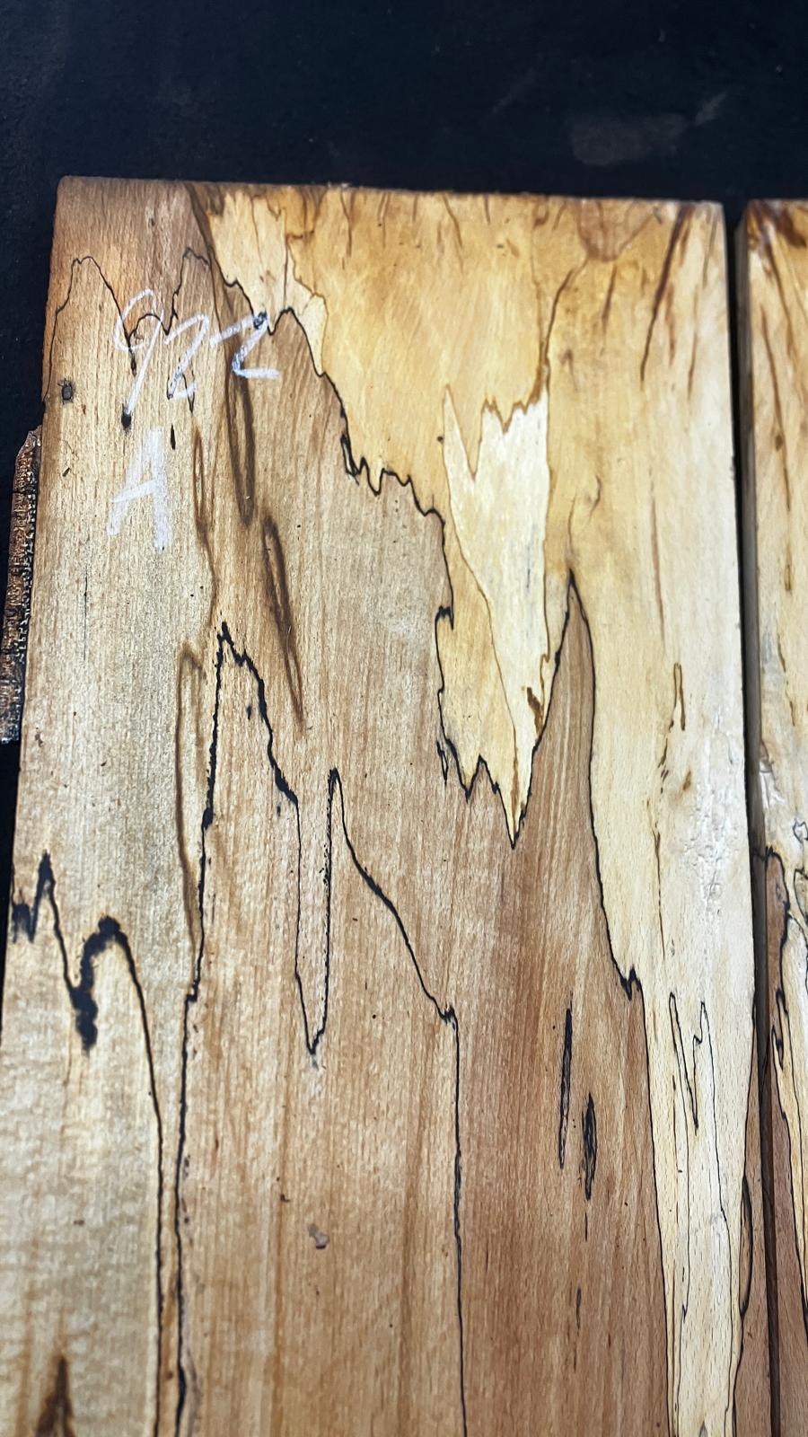 Spalted beech bookmatched tone wood guitar drop tops    (922)